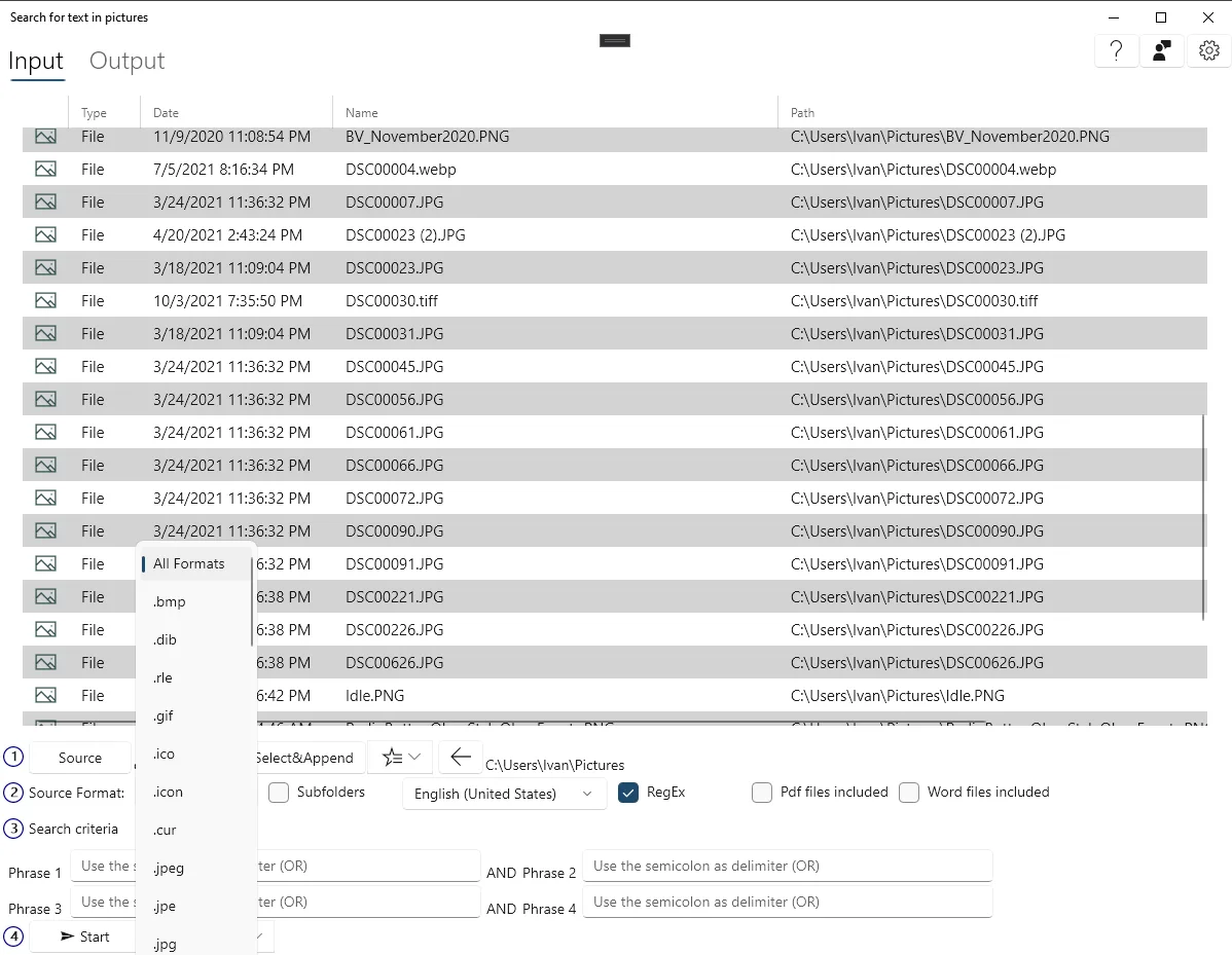Поиск текста в изображениях screenshot 3