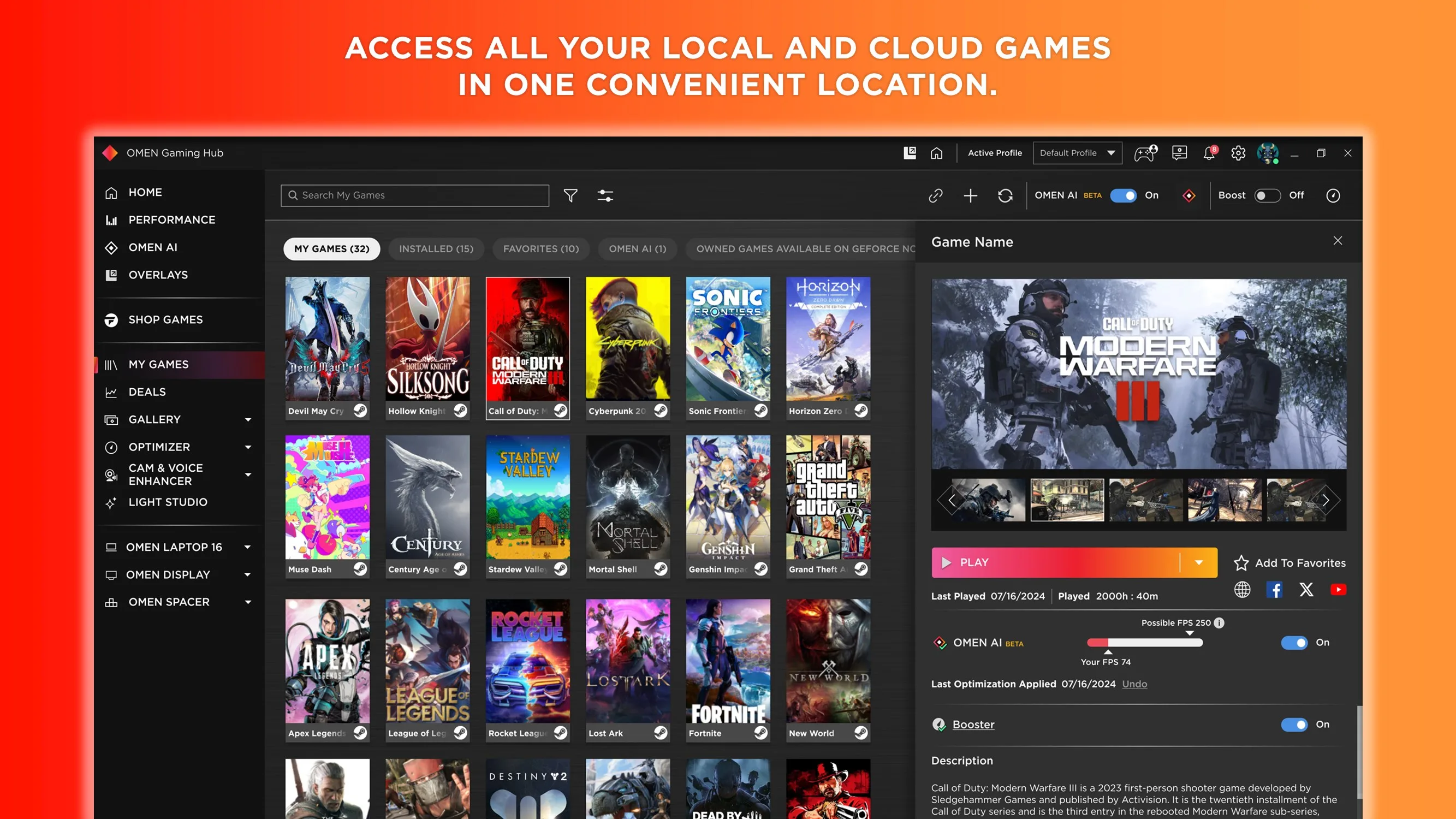 OMEN Gaming Hub screenshot 2