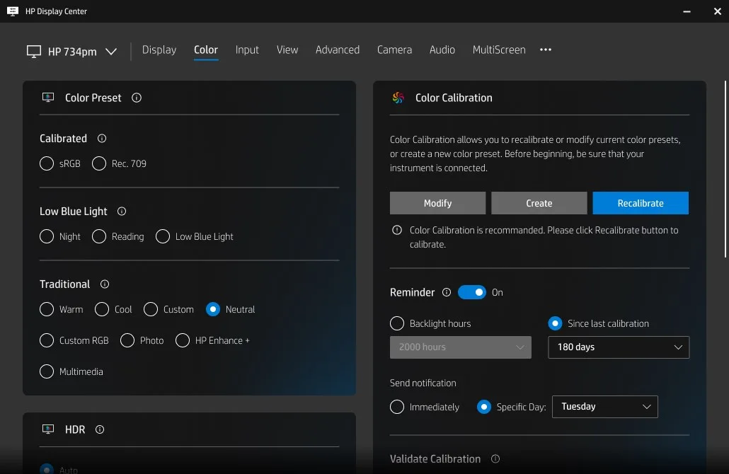 HP Display Center screenshot 2