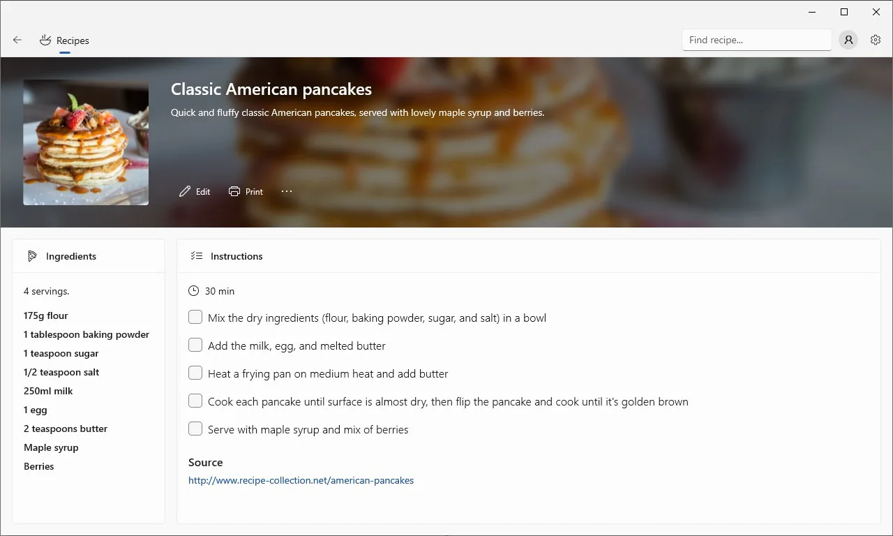 Recipe Collection screenshot 1