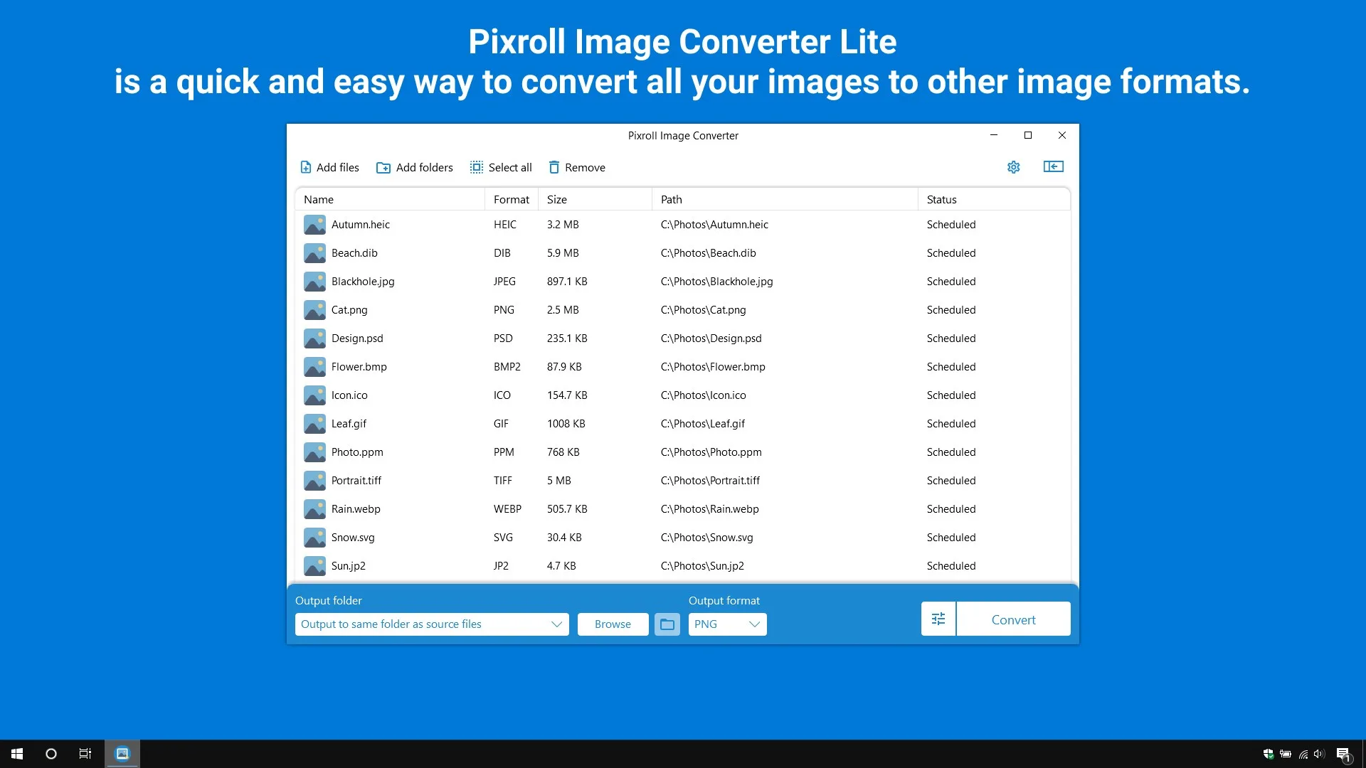 Pixroll Image Converter Lite screenshot 1