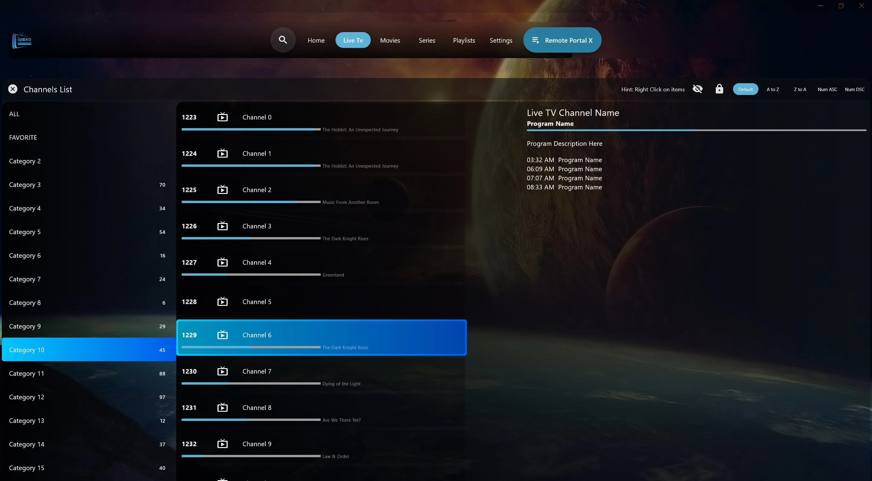IPEXO IPTV Player screenshot 2