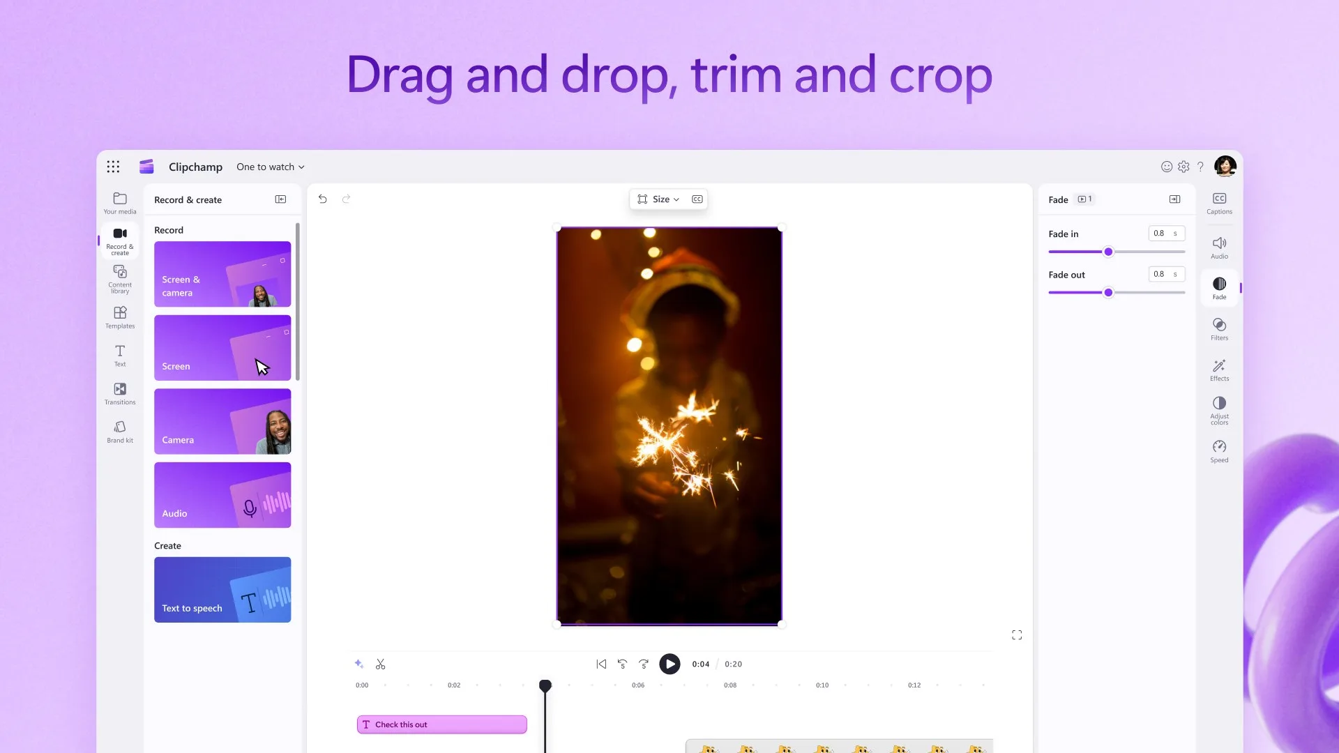Microsoft Clipchamp screenshot 2