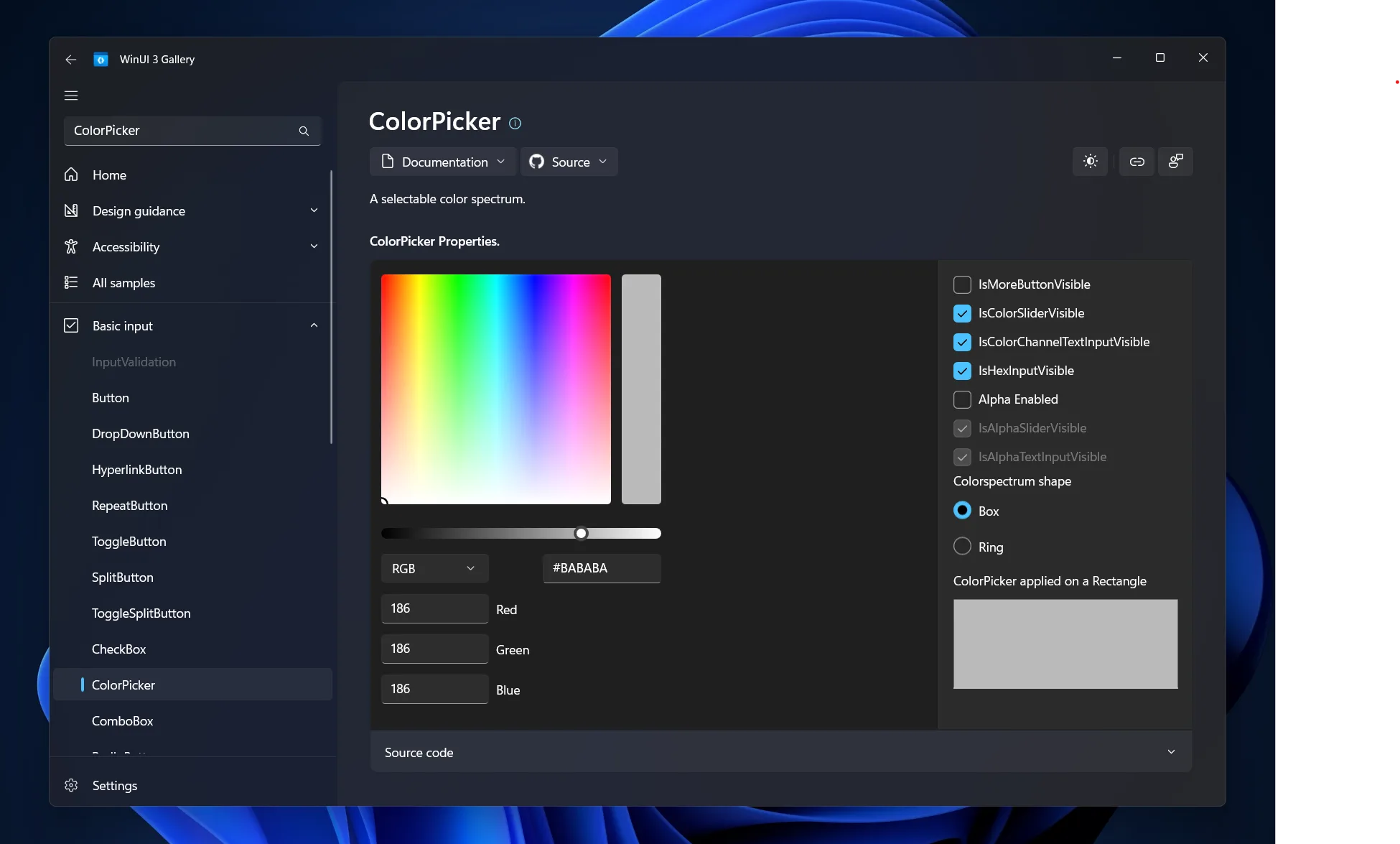 WinUI 3 Gallery screenshot 2