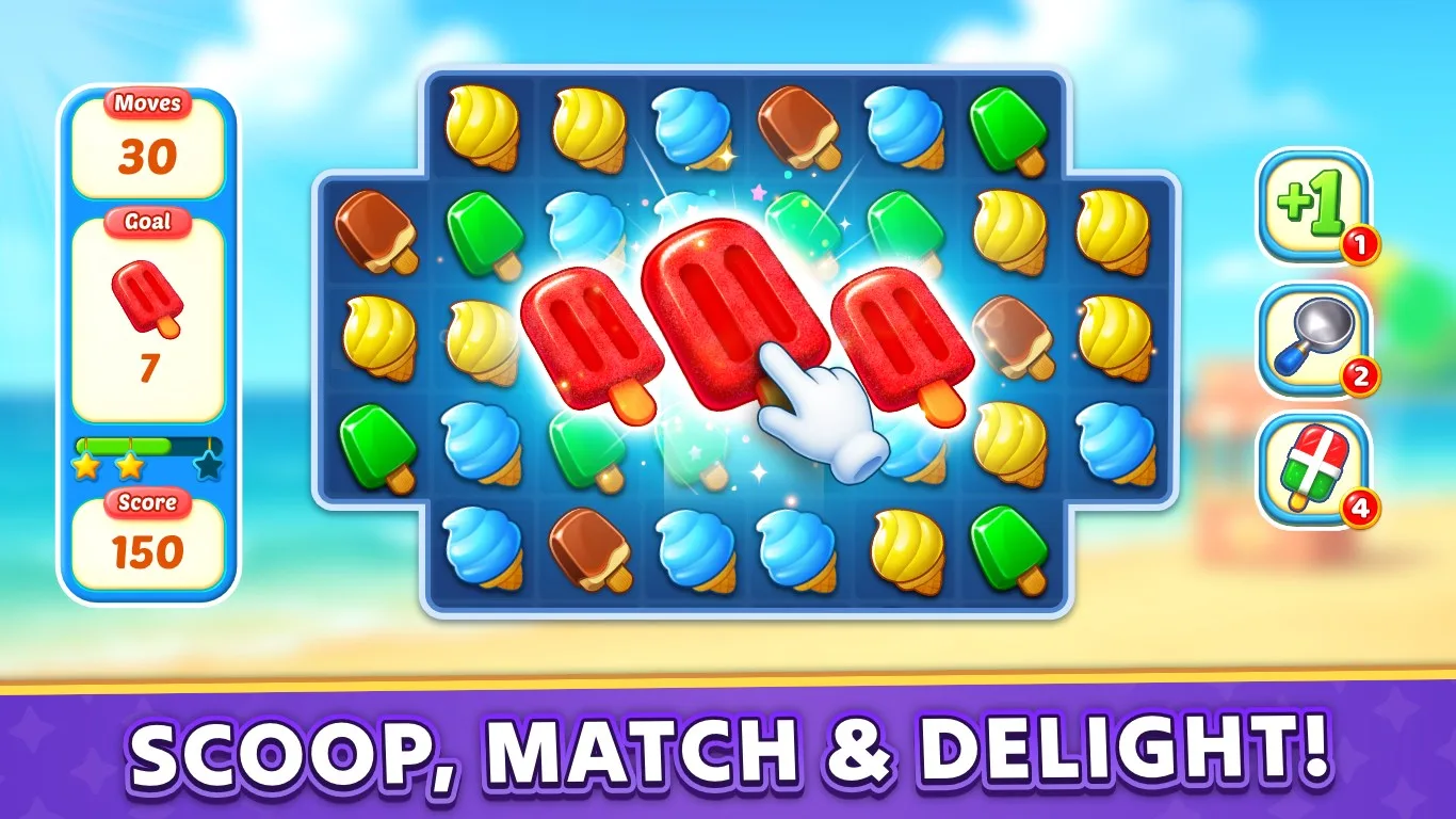 Ice Cream Paradise - Match 3 Puzzle Adventure screenshot 4