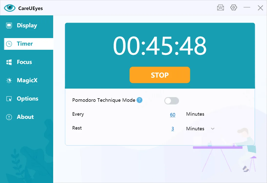 CareUEyes - Blue light filter, Brightness control,Screen dimmer screenshot 1