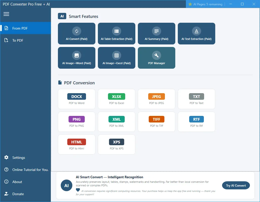 PDF Converter Pro Free + AI screenshot 1