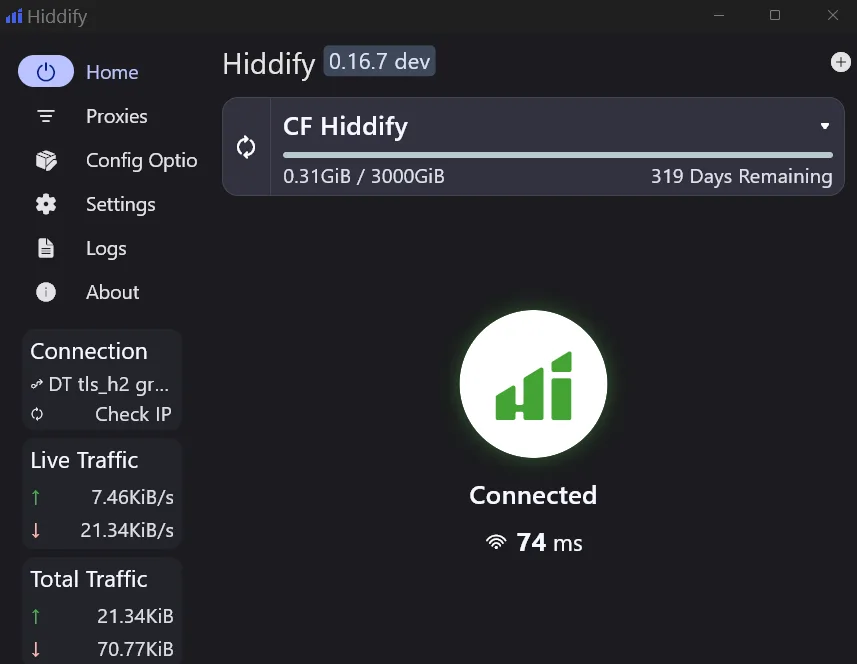 Hiddify screenshot 1