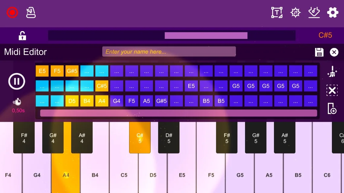 MIDI Piano Editor screenshot 1