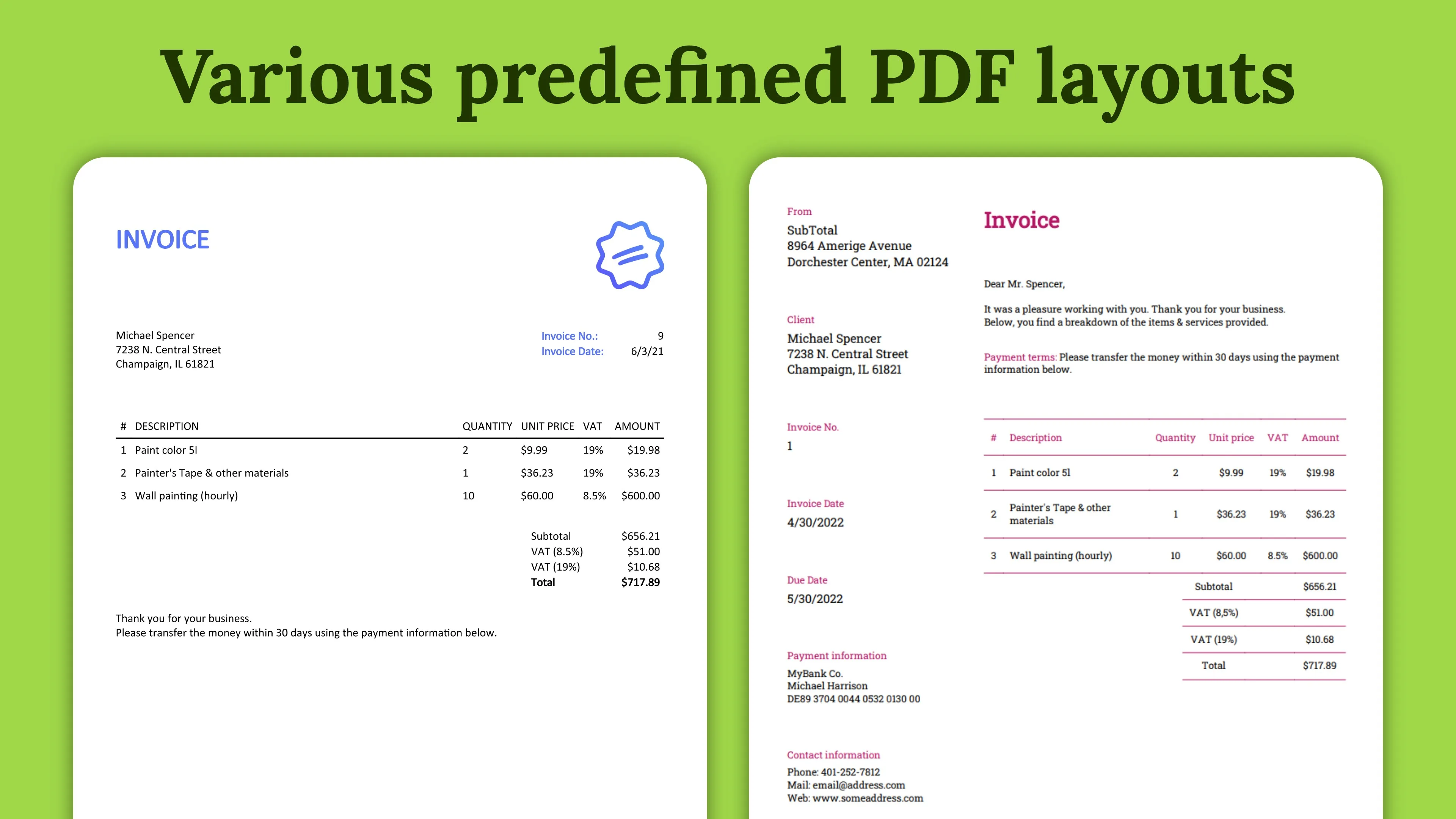 SubTotal Invoice: Facturas screenshot 3