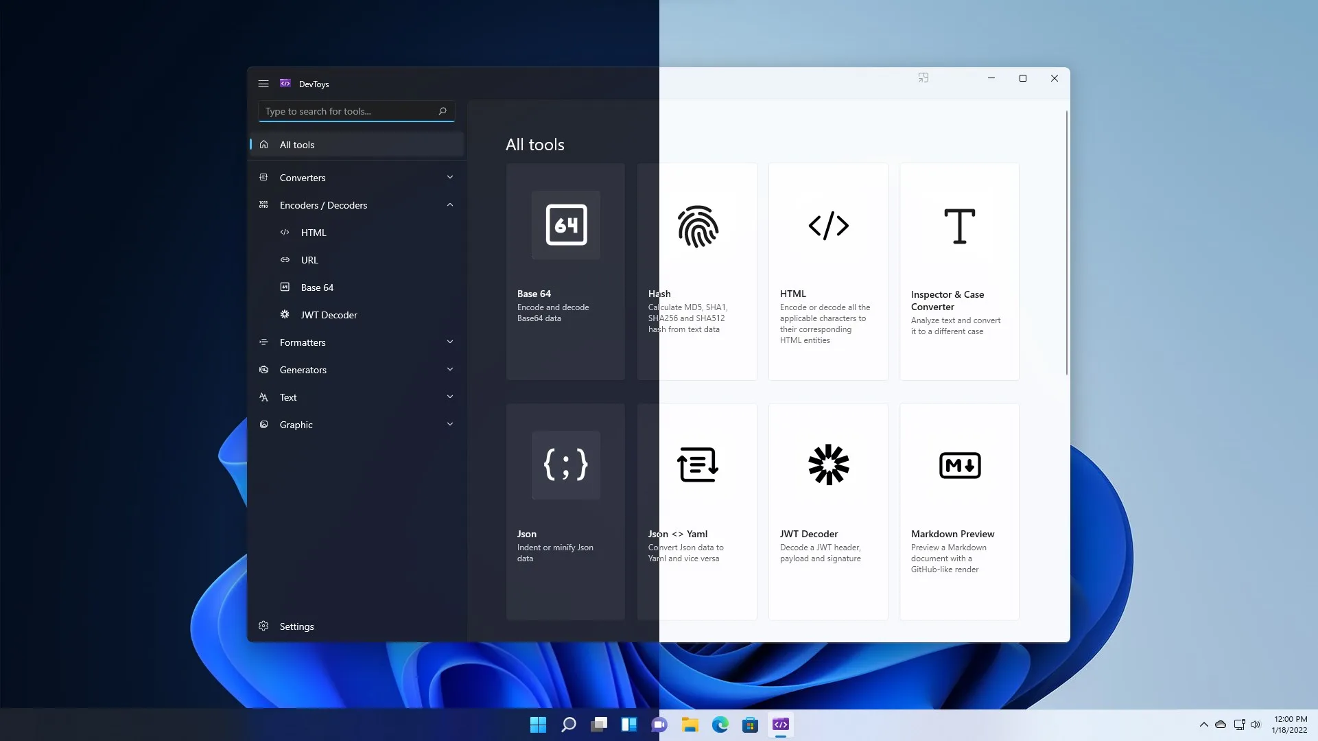 DevToys screenshot 1