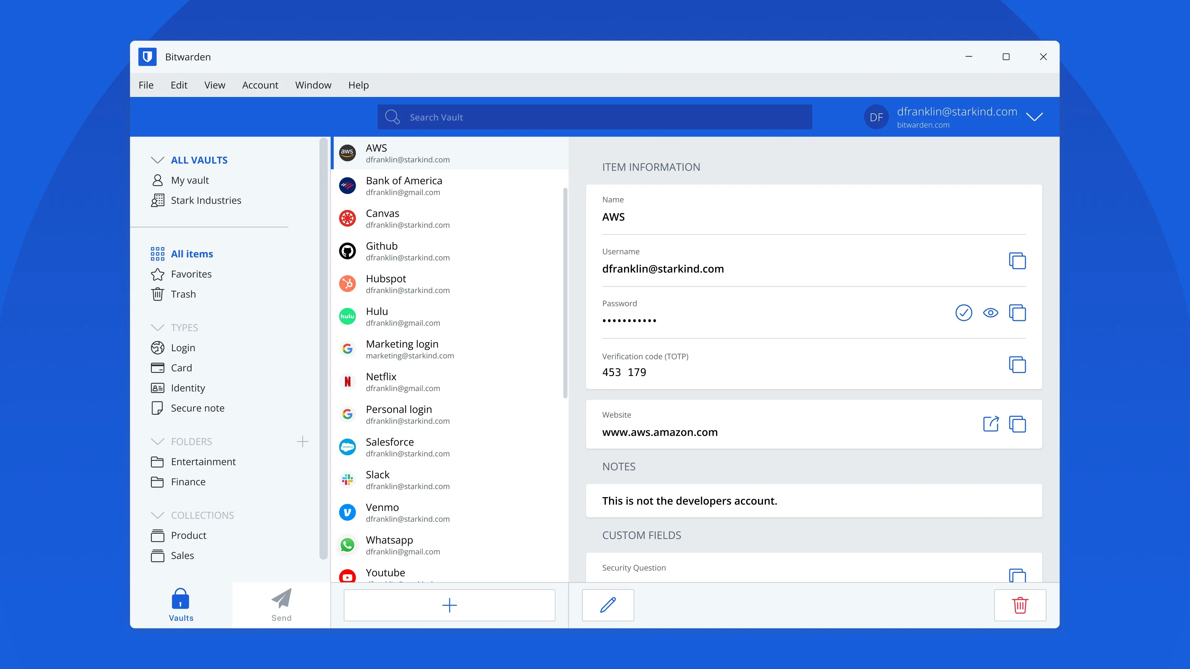 Bitwarden screenshot 1
