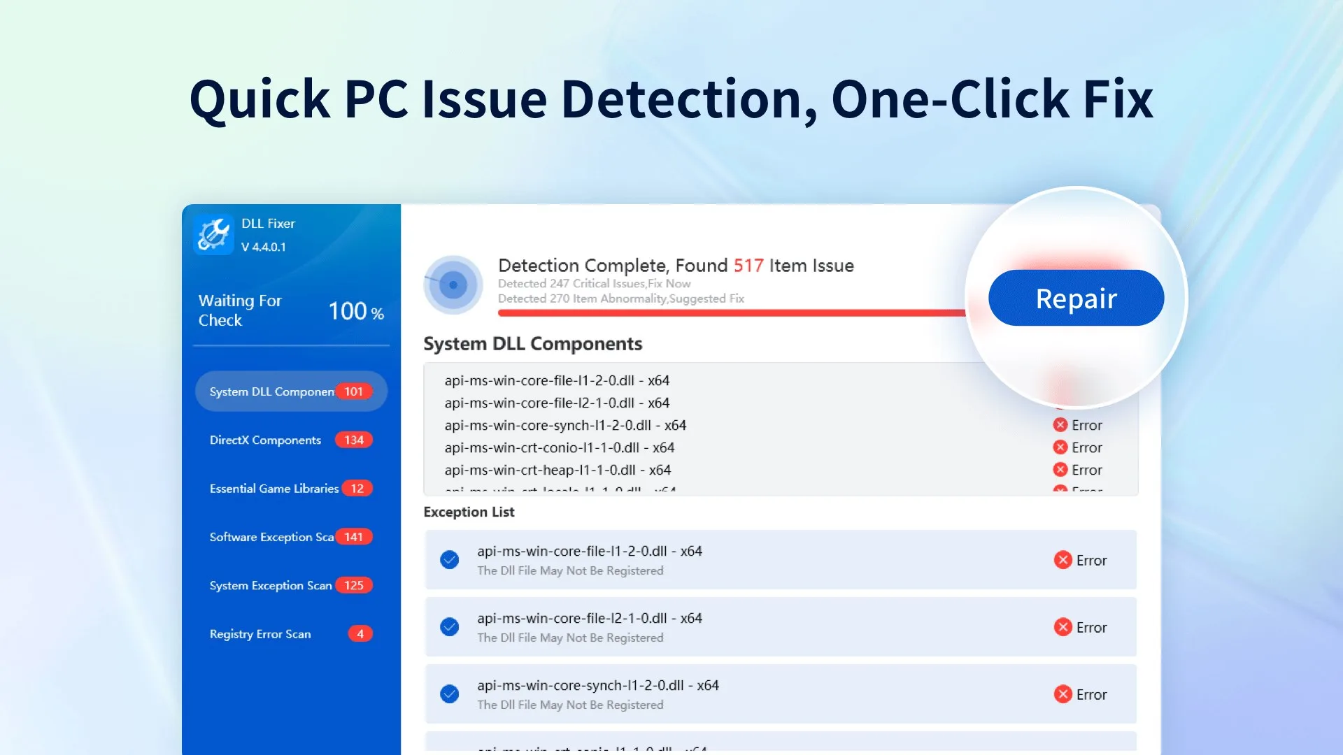 DLL Fixer — Помощь с ошибками ПК screenshot 1