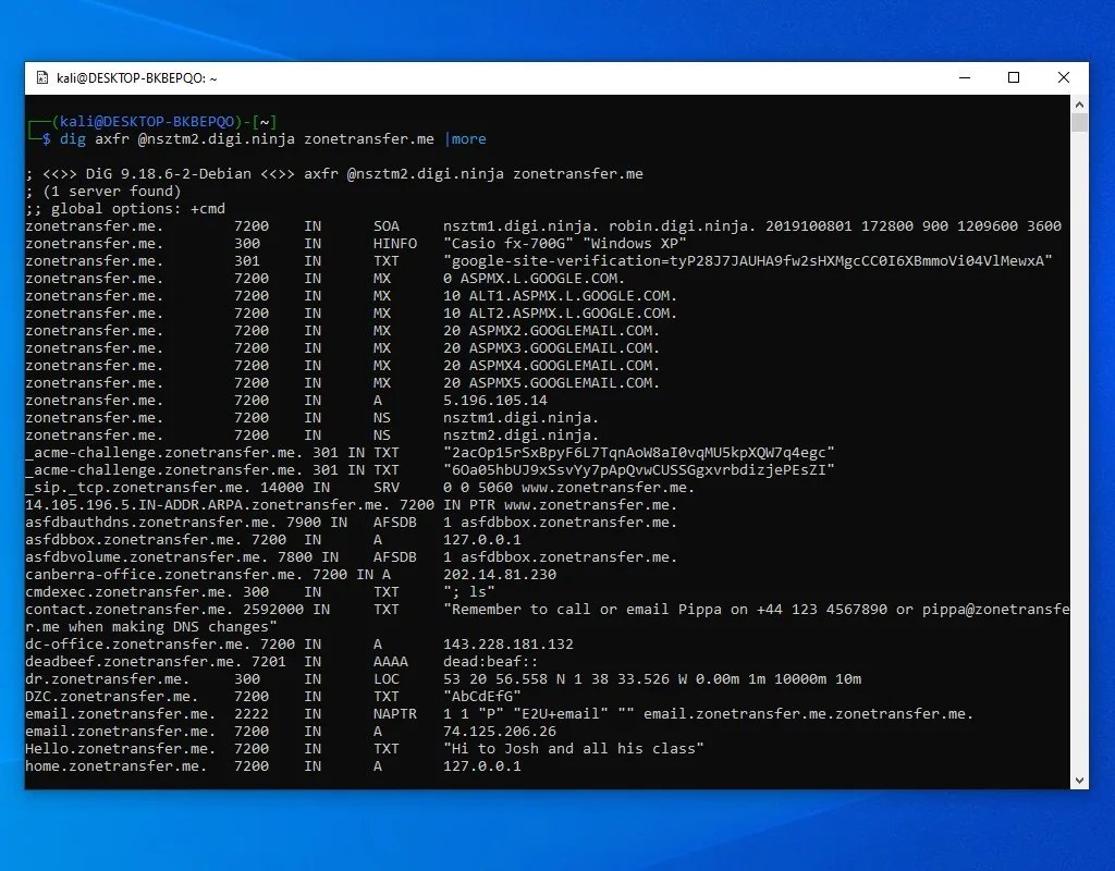 Kali Linux screenshot 1