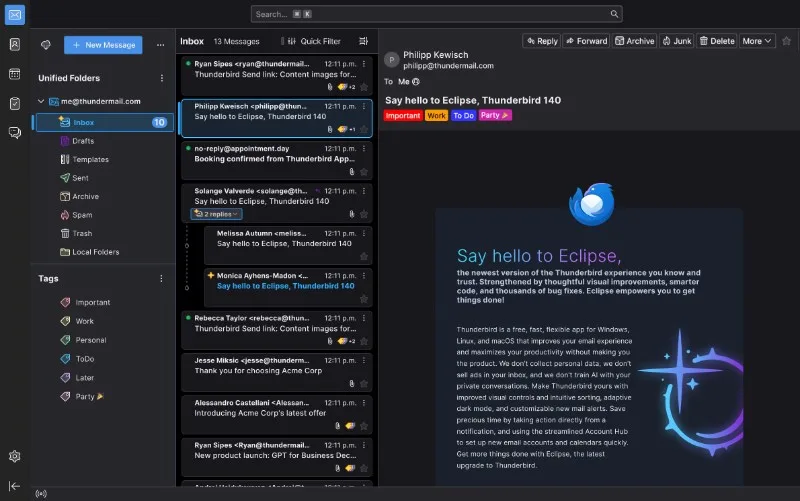Mozilla Thunderbird ESR screenshot 2