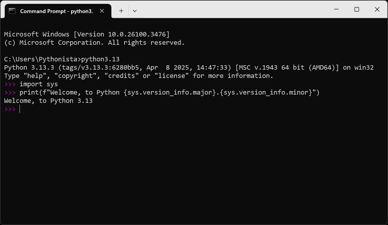 Python 3.13 screenshot 2