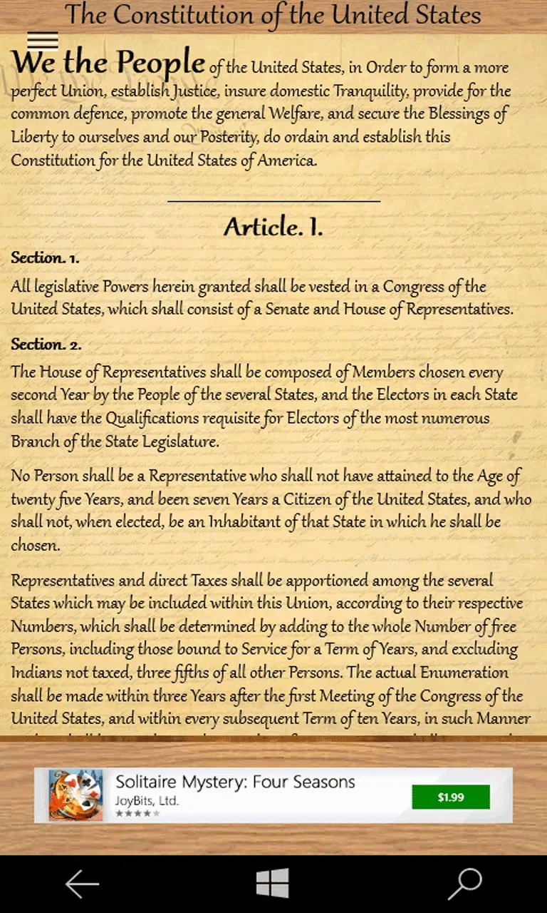 The United States Constitution screenshot 2
