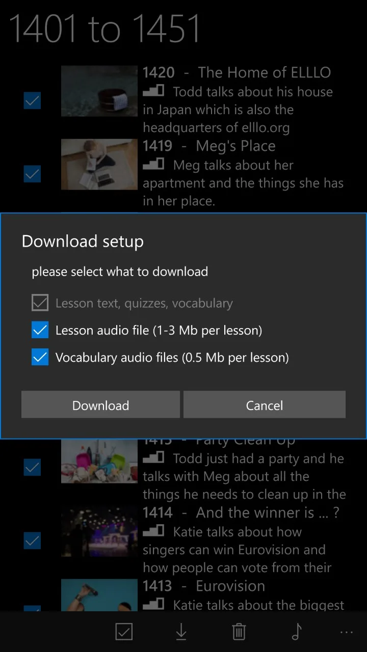 Elllo English learning screenshot 1