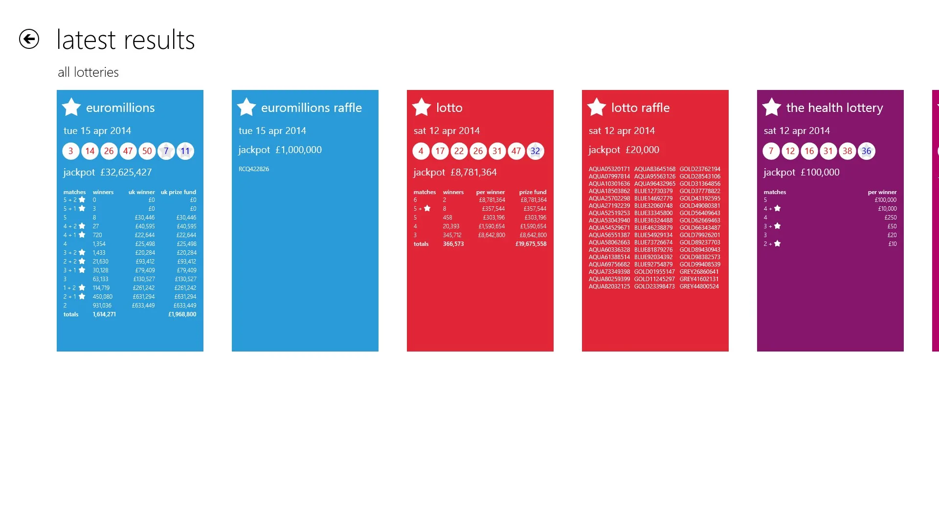 Lottery Results screenshot 3
