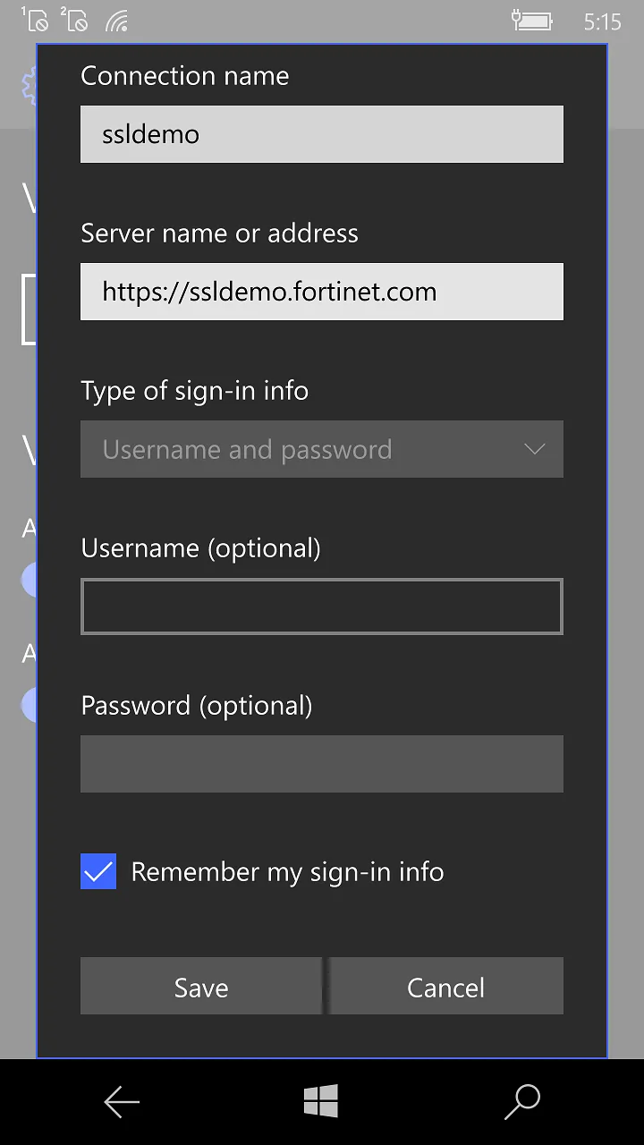 FortiClient screenshot 5