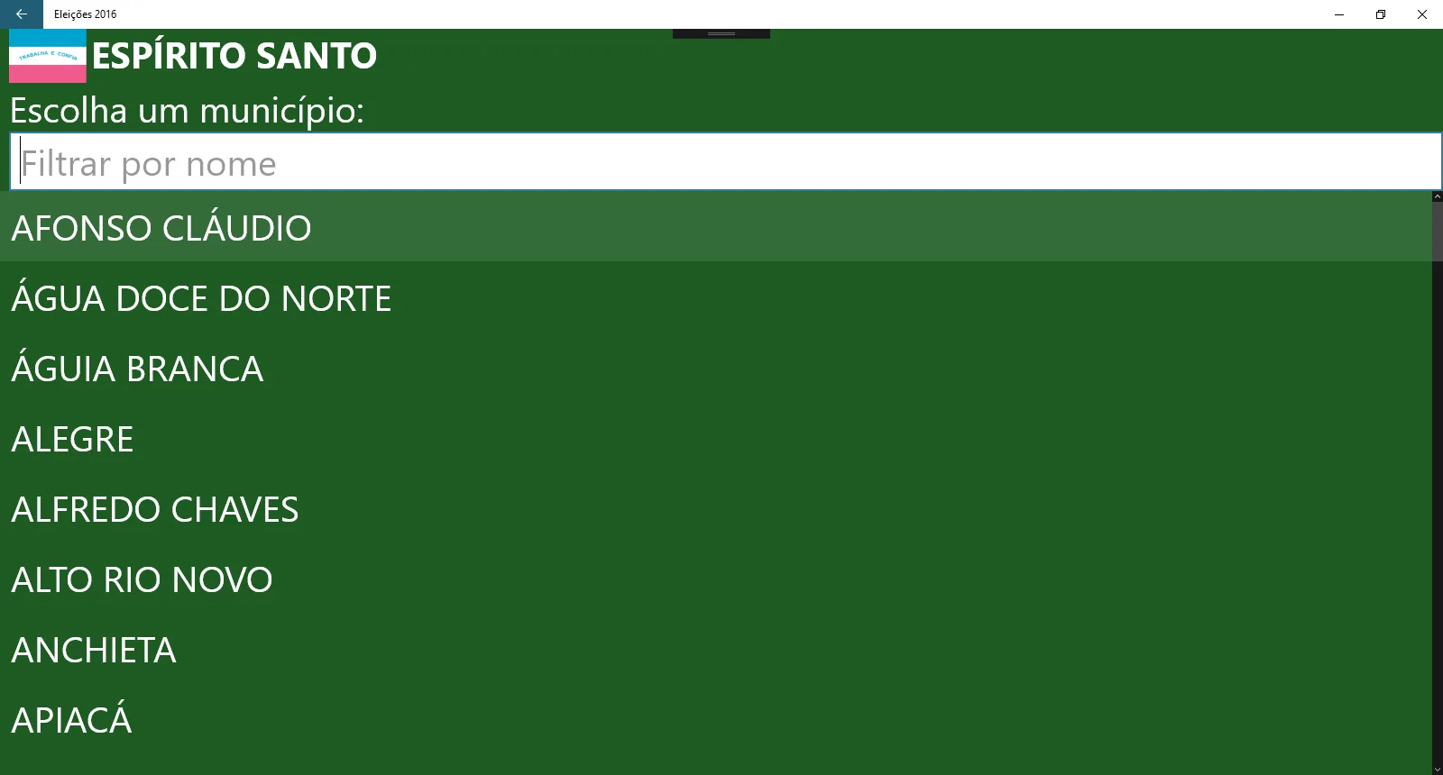 Eleições 2016 screenshot 2