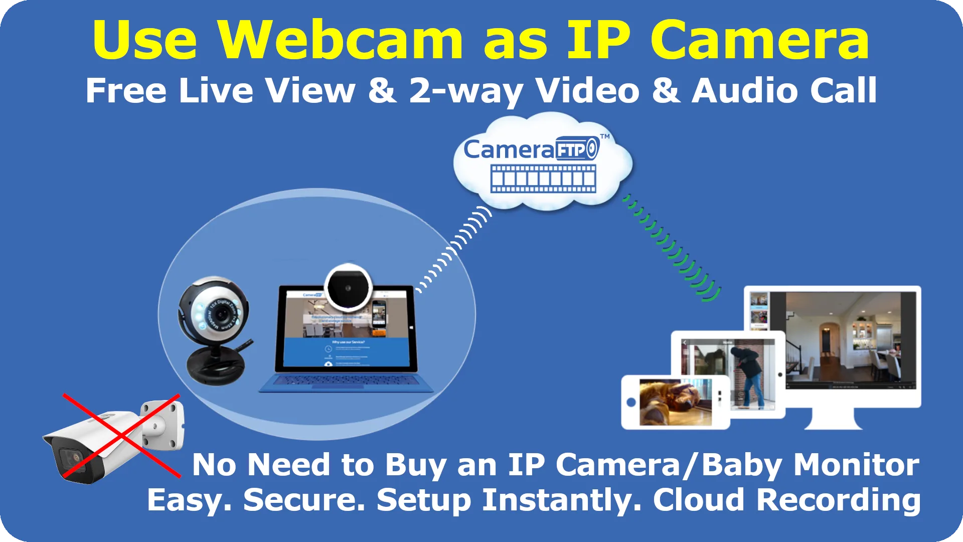 Webcam como cámara de seguridad IP en la nube screenshot 1