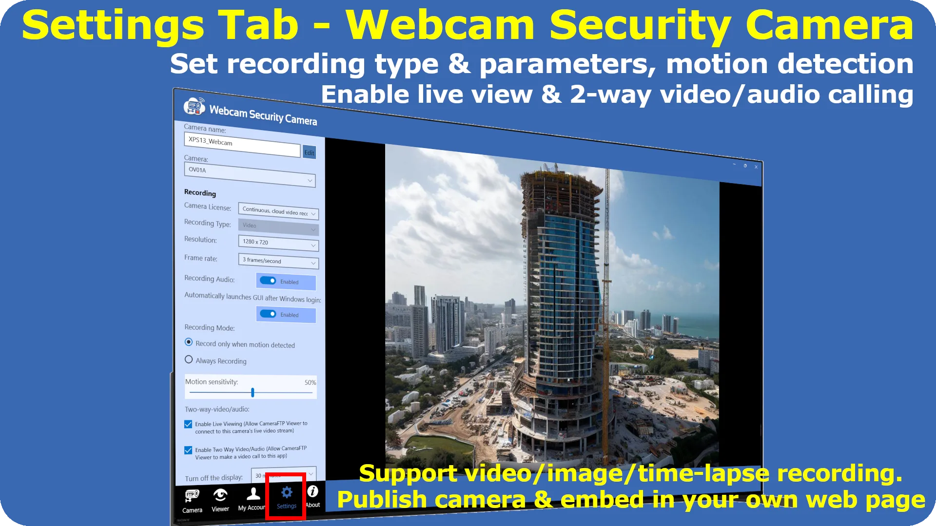 Webcam como cámara de seguridad IP en la nube screenshot 5