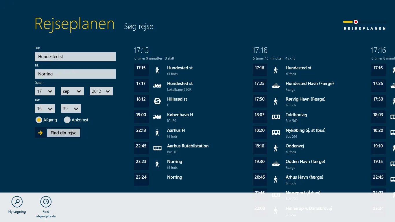 Rejseplanen screenshot 2