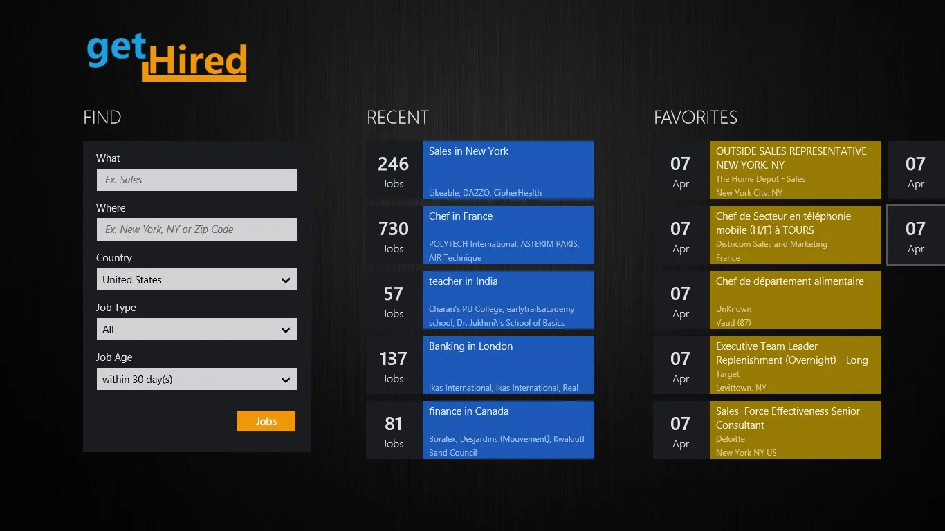 getHired screenshot 1