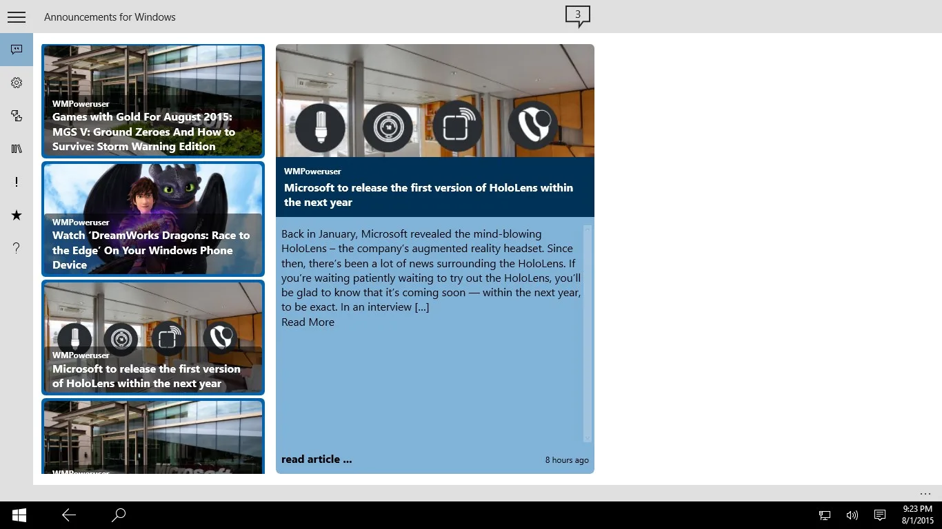 Announcements for Windows screenshot 1