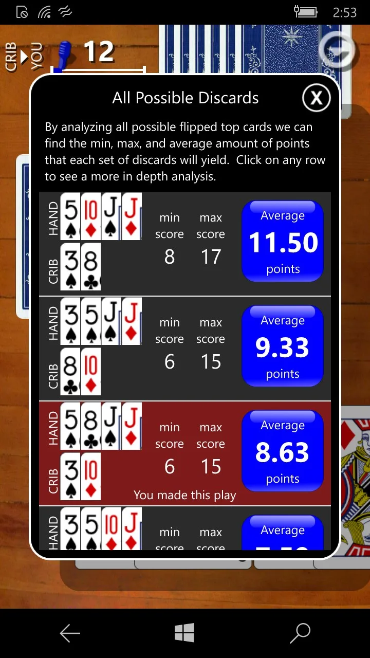 Cribbage Classic screenshot 4