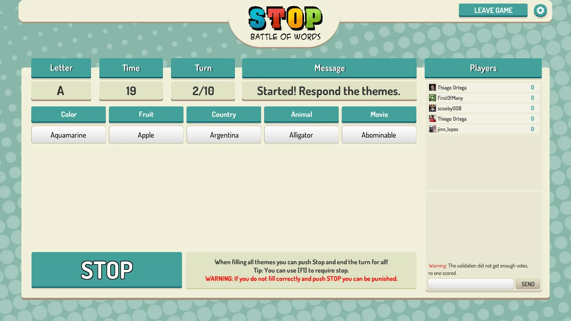 Stop Online - Battle of Words screenshot 5