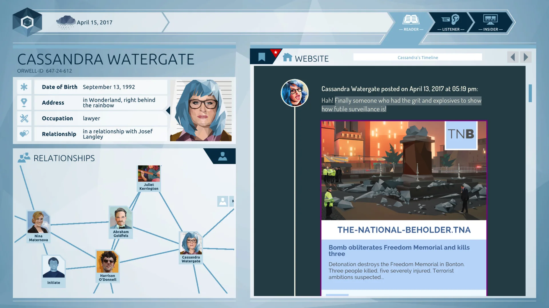 Orwell: Keeping an Eye On You screenshot 1